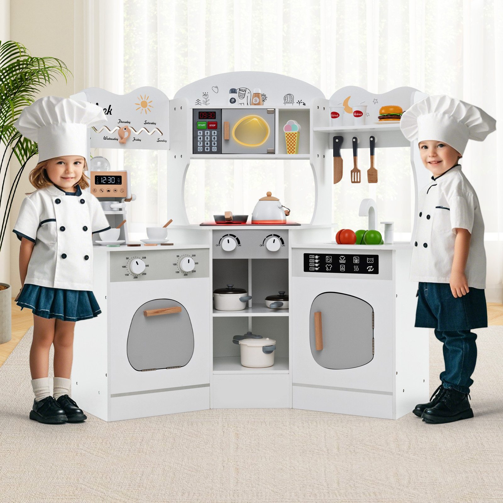 KOMFOTTEU Spielküche, Kinderküche Lernspielzeug-Set, für Jungen günstig online kaufen