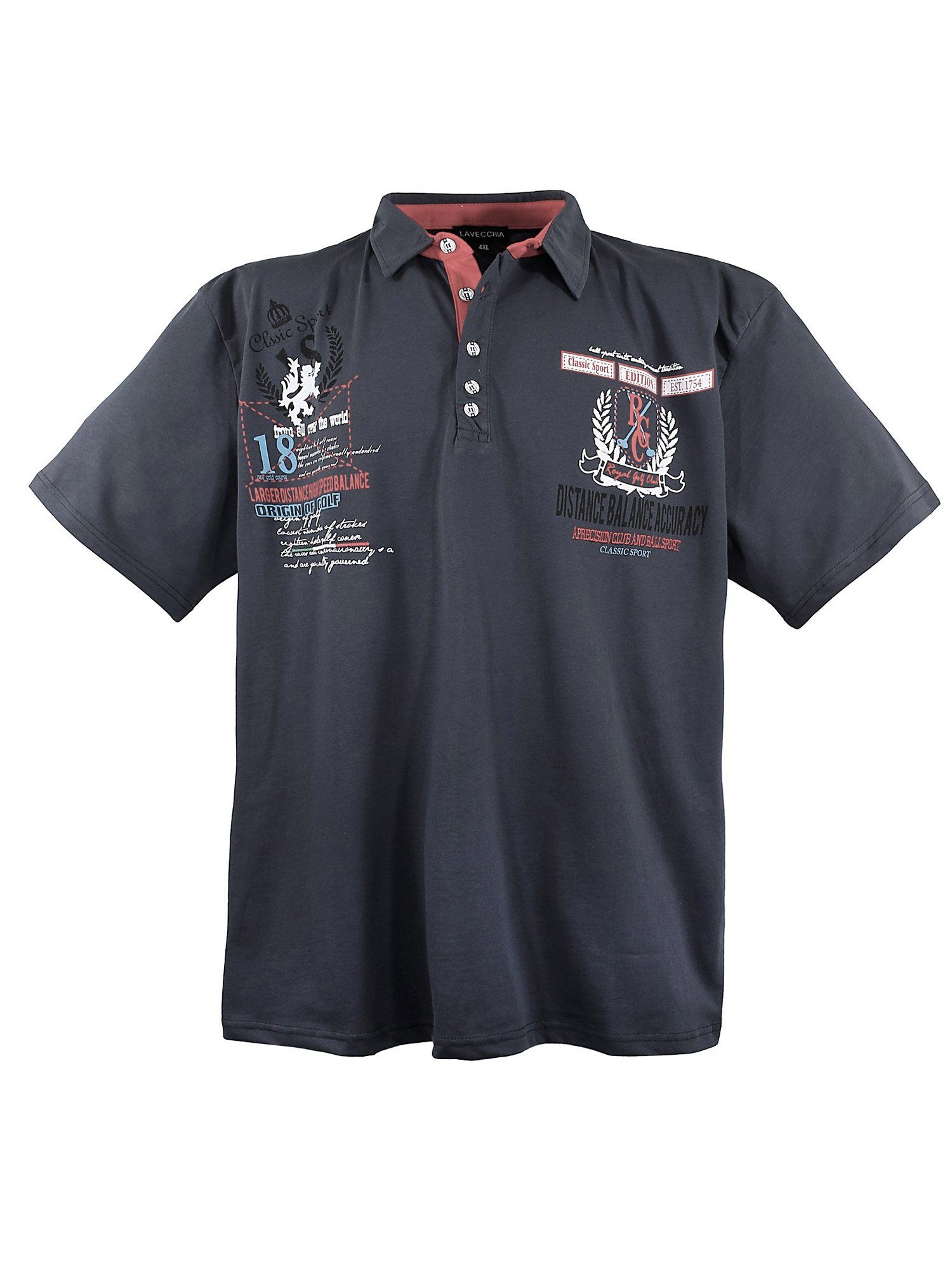 Shirt LV-2038 Shirt anthrazit Polo Polo Herren Lavecchia Herren Übergrößen Poloshirt