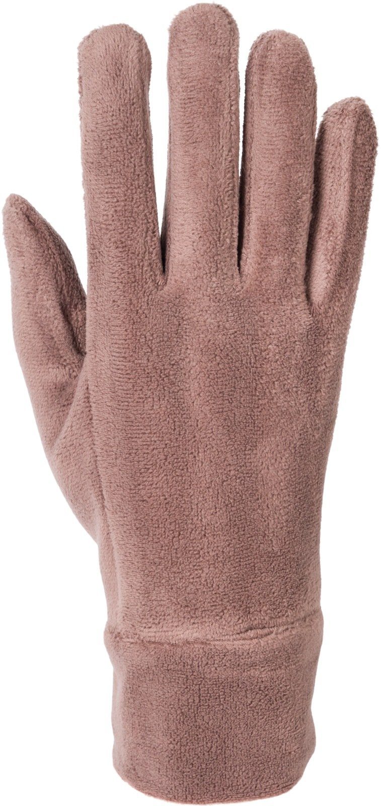Einfarbige Fleecehandschuhe Touchscreen Fleece Mokkabraun Handschuhe styleBREAKER
