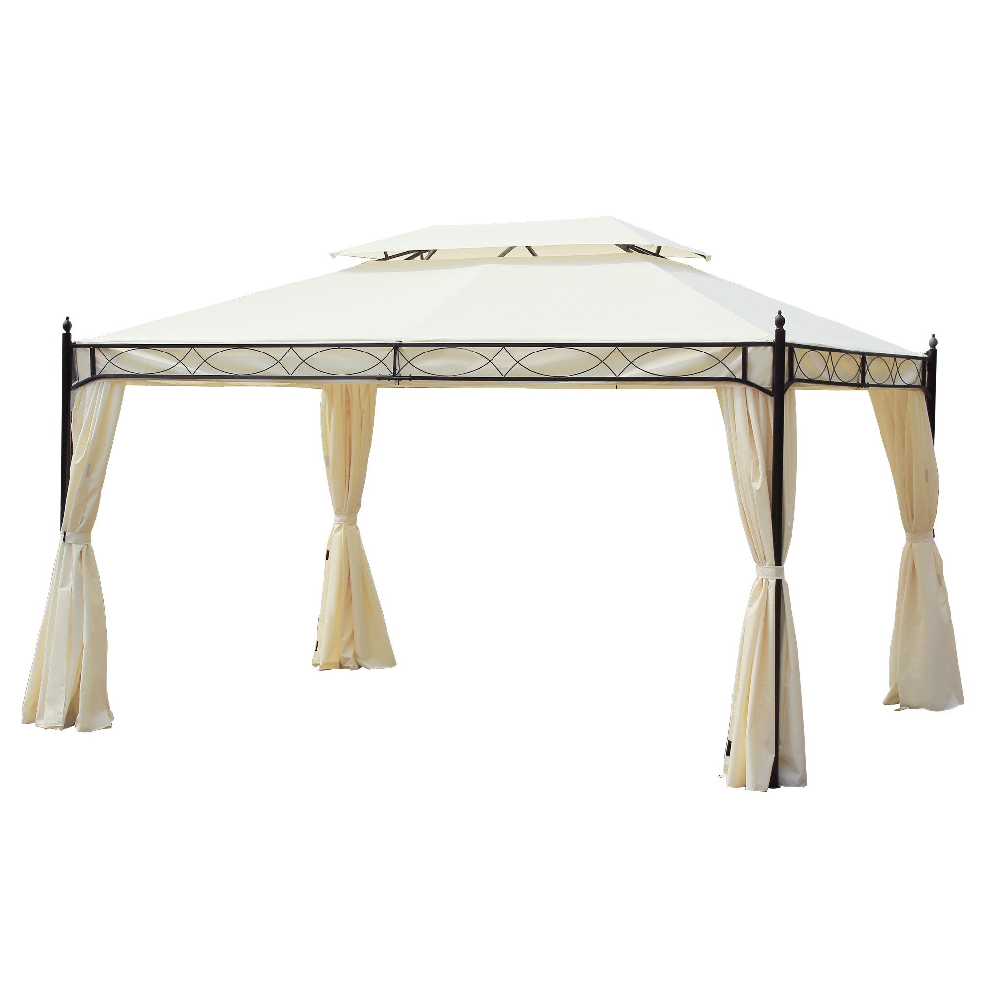 Tarp-Zelt Pavillon Gartenpavillon 3x4m, Partyzelt Festzelt Gartenzelt