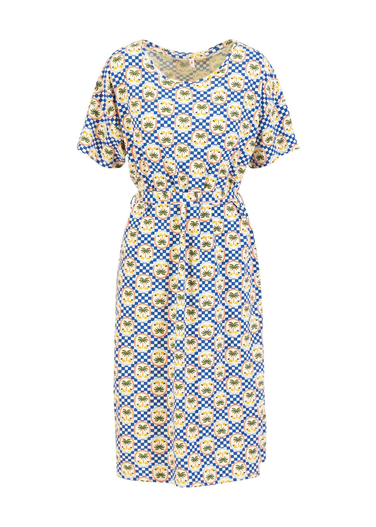 Blutsgeschwister - Easy Goes Happy - Kleid Damen - Midikleid - Jerseykleid Abnehmbarer Bindegürtel