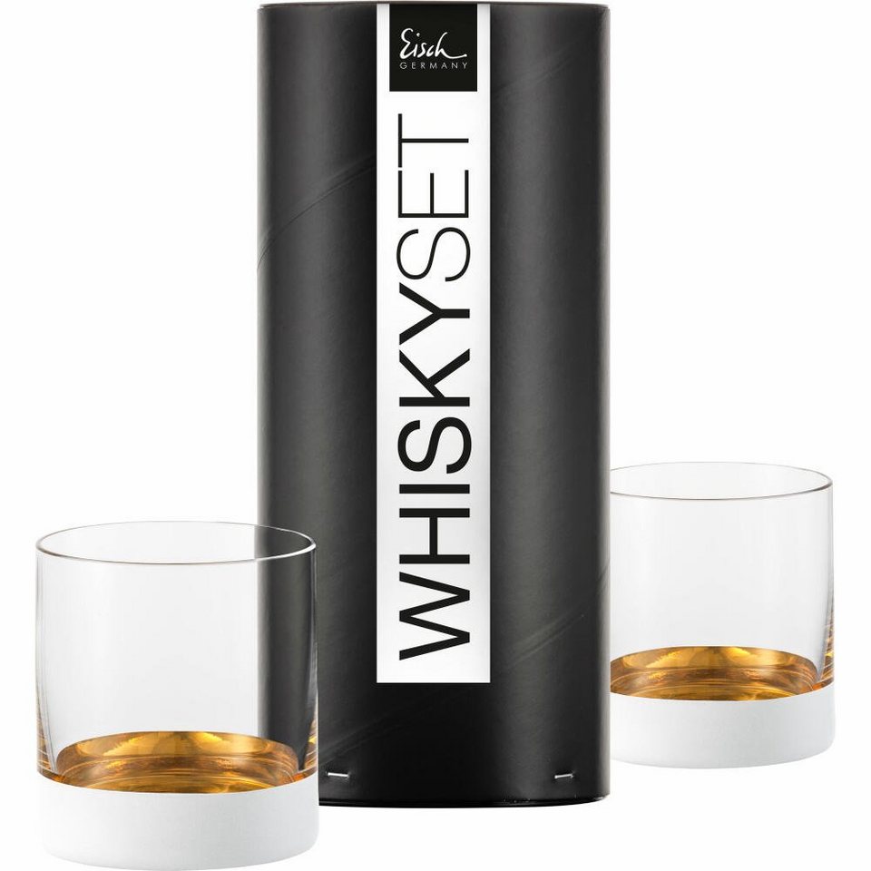 Eisch Whiskyglas Cosmo pure white 2er Set Gold / Weiß 400 ml, Kristallglas