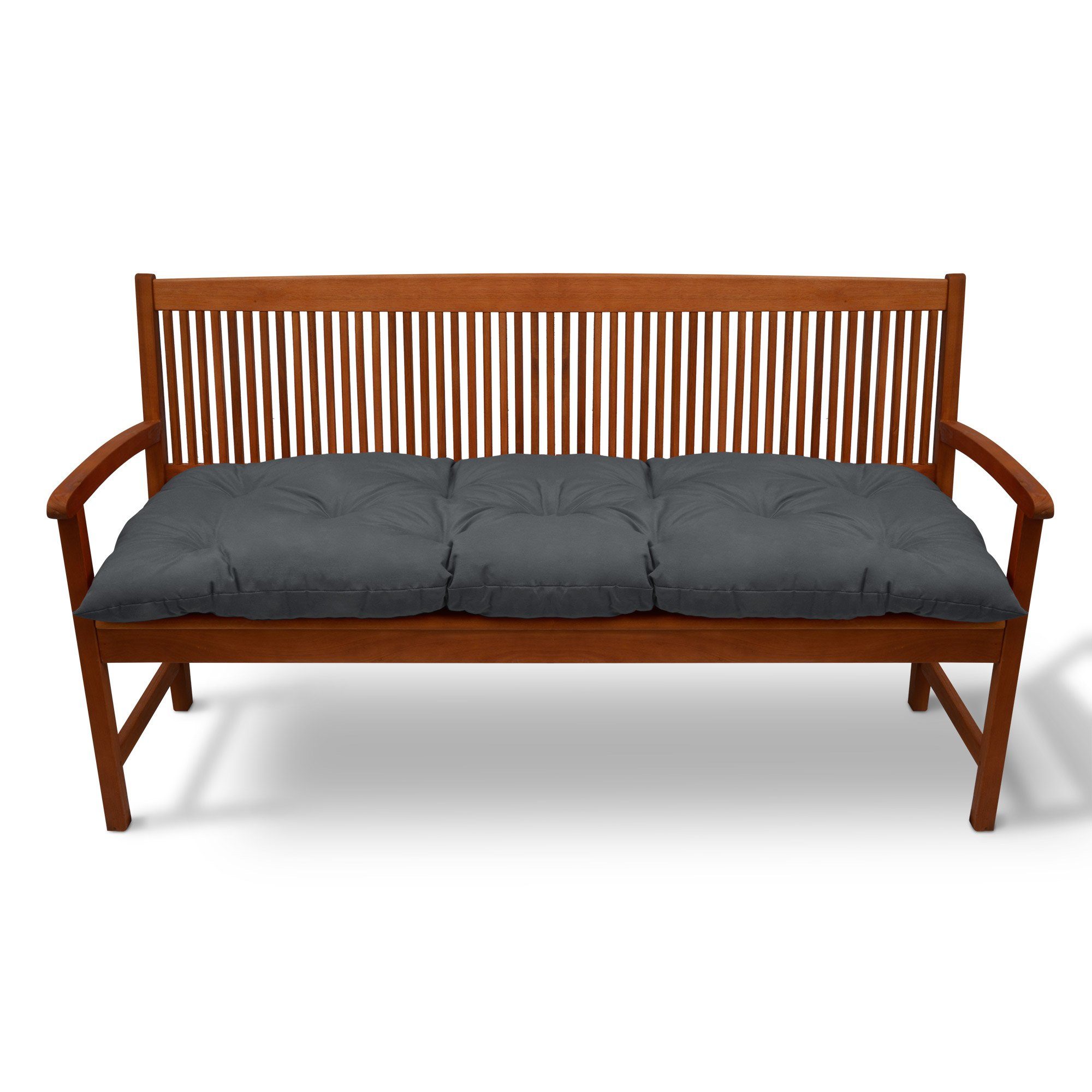 Beautissu Bankauflage Bankauflage Flair BK, ca.100x50x10cm, Graphitgrau, Sitzkissen für Gartenbank, Bankpolster Outdoor & Hollywoodschaukel