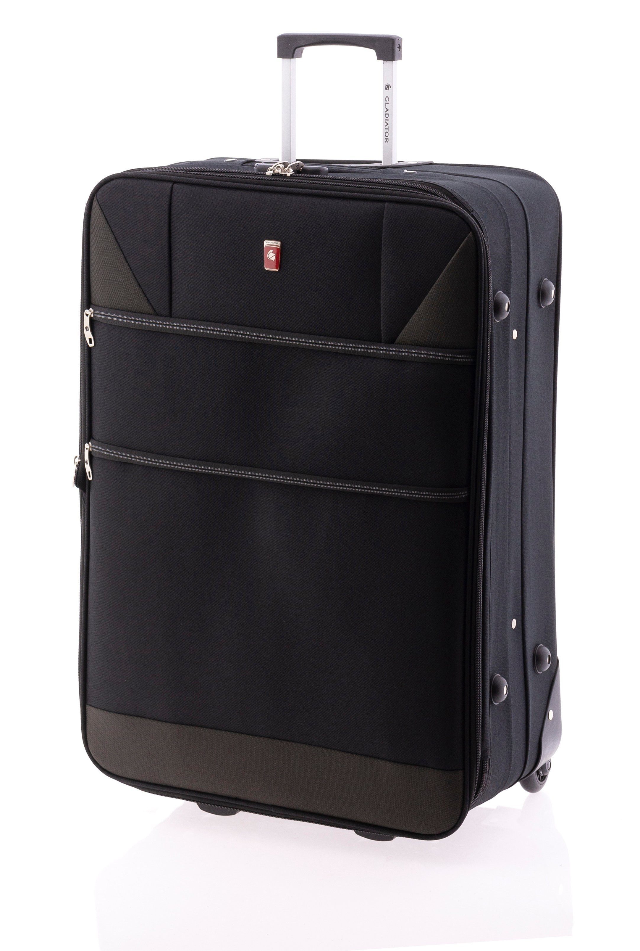 GLADIATOR Koffer Koffer - 72 cm, 90/105 Liter, Dehnfalte, 2 Rollen, rot od. schwarz