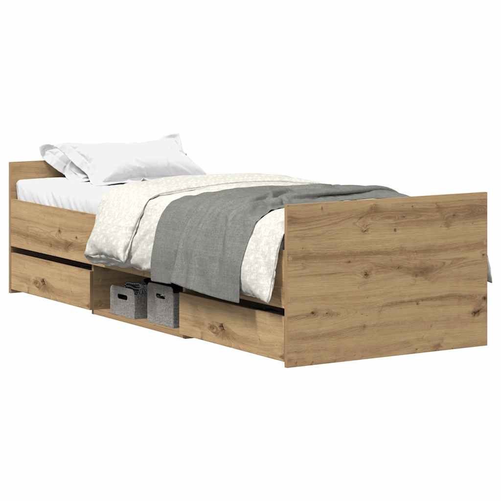 vidaXL Bett Bettgestell ohne Matratze Artisan-Eiche günstig online kaufen