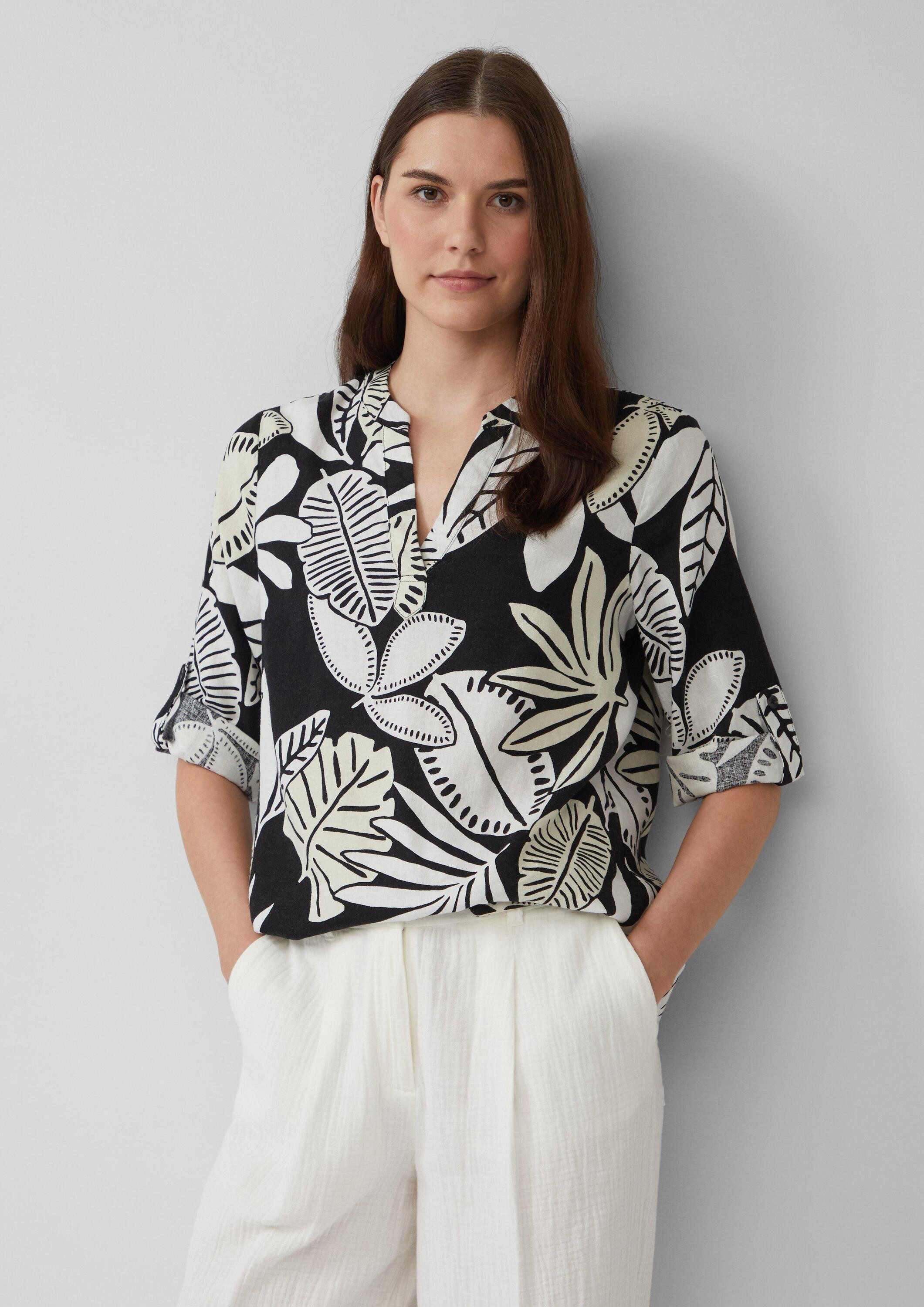 s.Oliver Kurzarmbluse Bluse Bluse aus Leinenmix günstig online kaufen