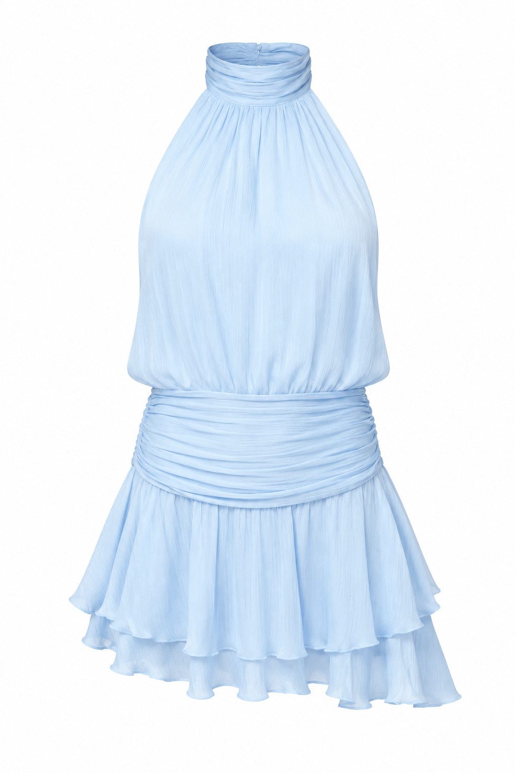 Gina Tricot Sommerkleid Halter neck mini dress - Neckholder Kleid Damen Minikleid hellblau