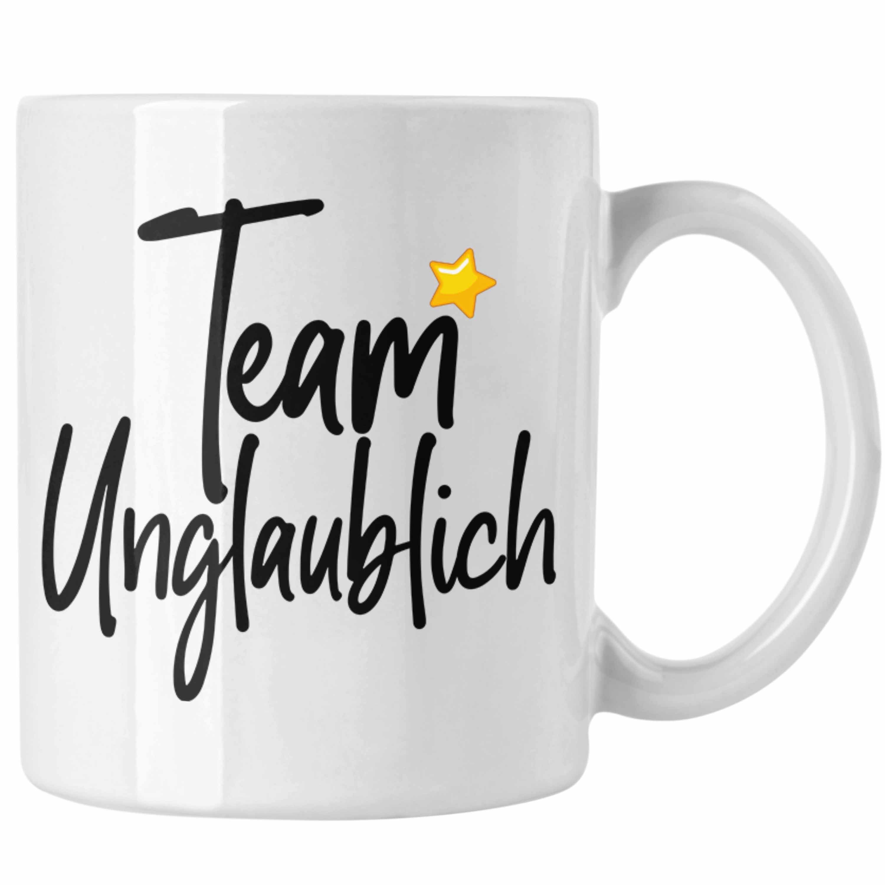 Trendation Tasse Tasse Geschenk für Bestes Team Geschenkidee Dankeschön Weiss