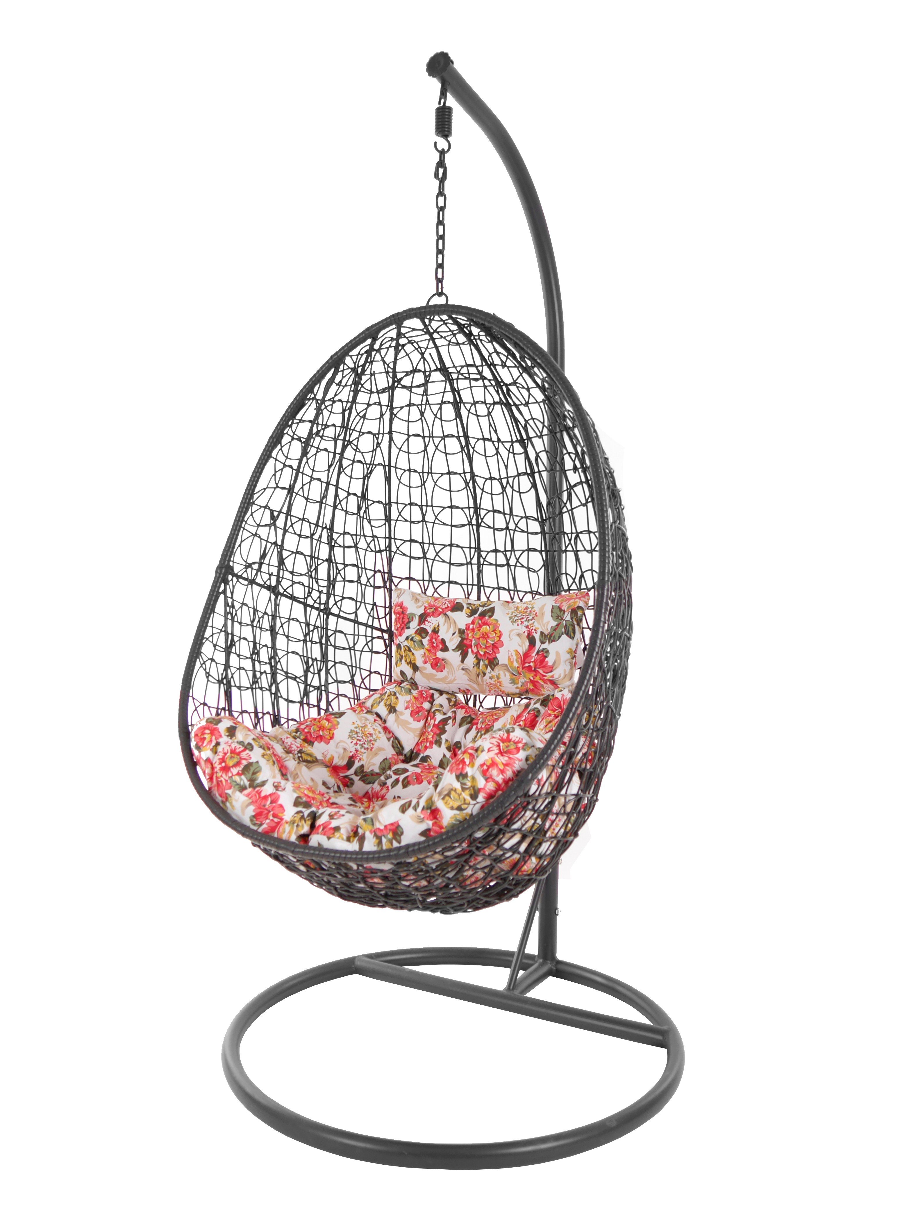 summergarden) Kissen, Loungemöbel Schwebesessel KIDEO blumenmuster und Hängesessel Hängesessel anthrazit, Swing moderner sommer mit Gestell Capdepera Chair, (3762