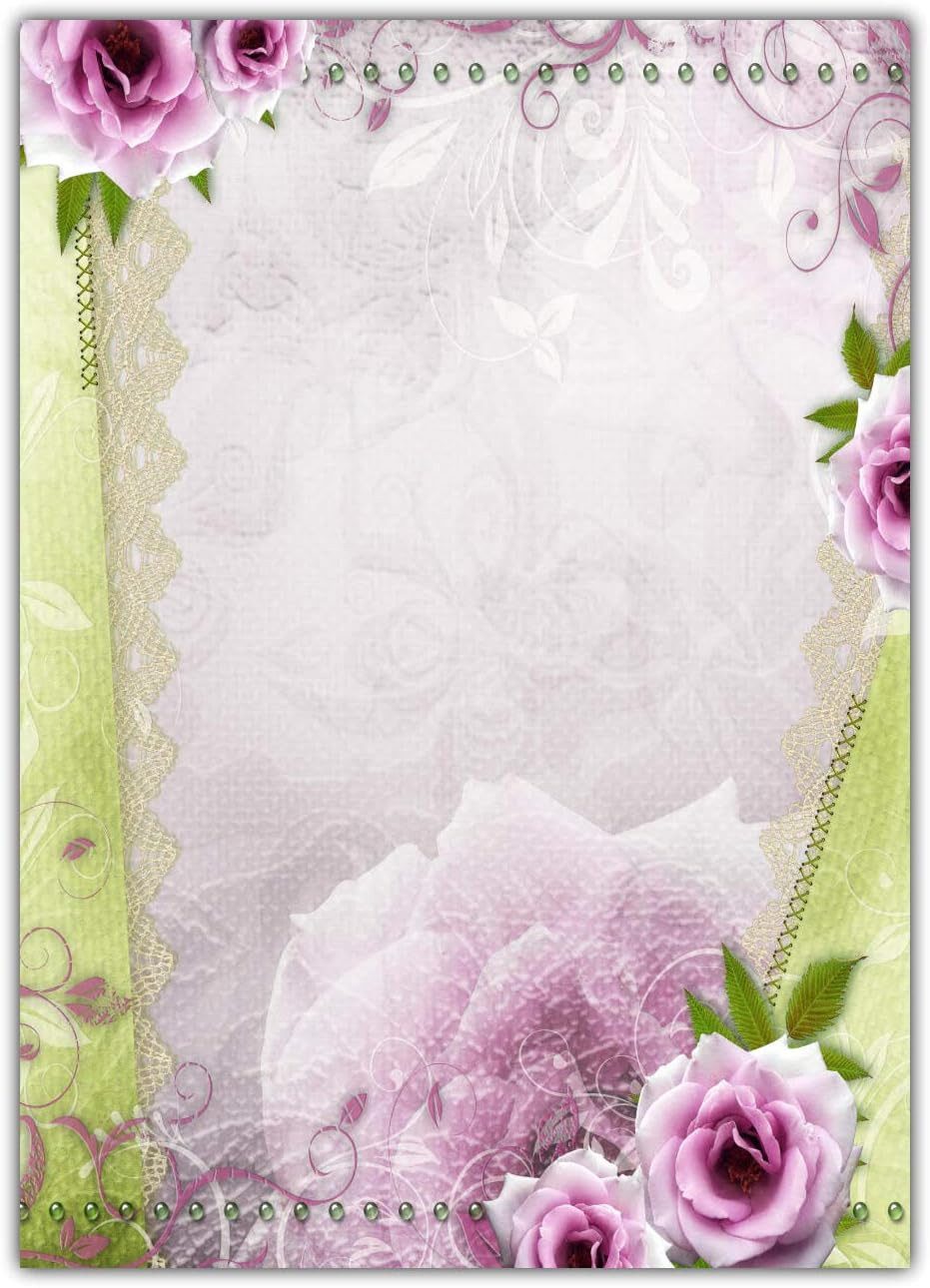 Briefpapier Motivpapier Blumenvielfalt, ganzseitig DIN A4, gut beschreibbar