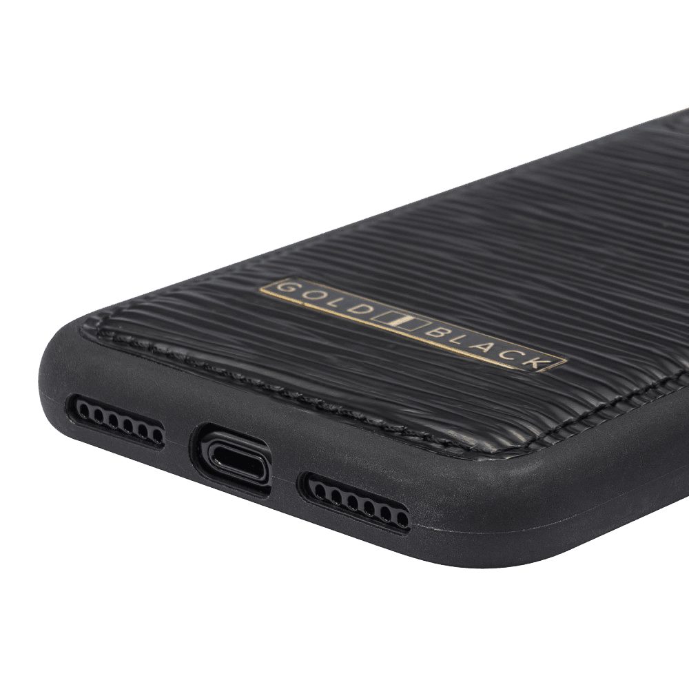 GOLDBLACK Handyhülle GOLDBLACK iPHONE 11 PRO LEDERHÜLLE UNICO-Prägung SCHWARZ