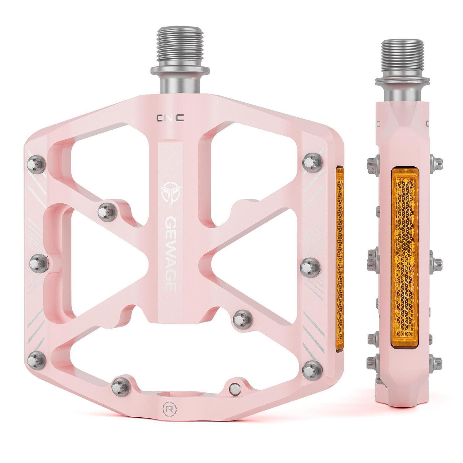 LuxusKollektion Plattformpedale Fahrradpedale Aluminium Rosa REFLEX**