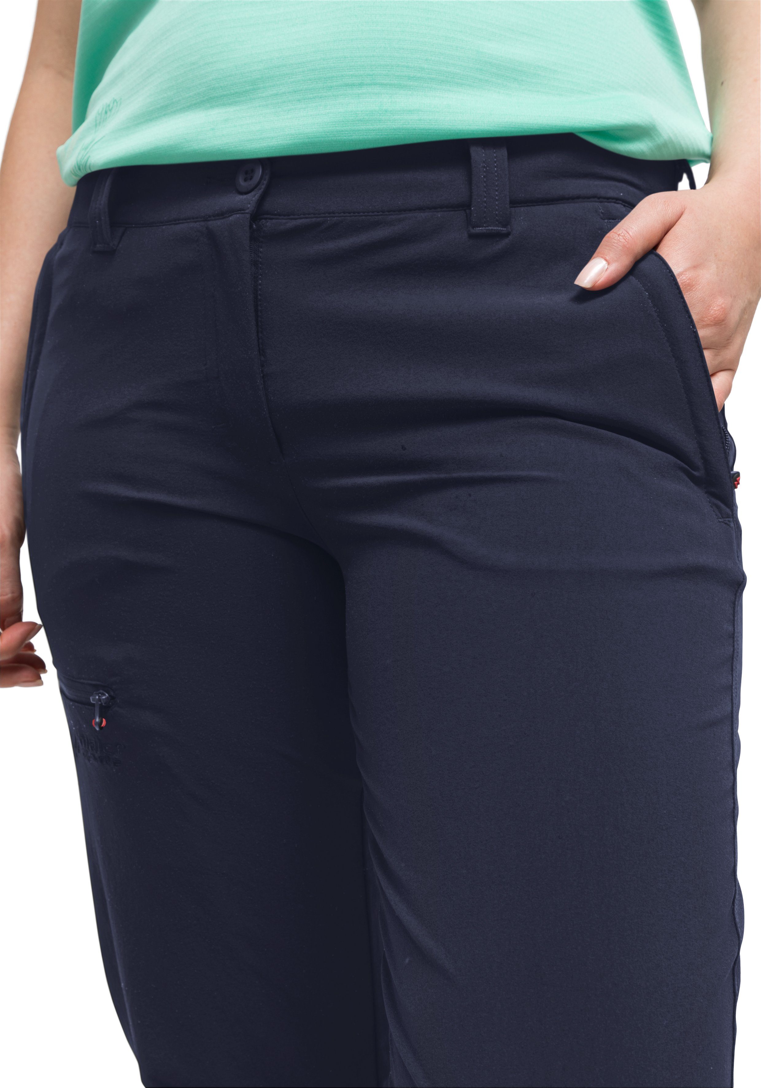 Lulaka Maier Damen und blau Outdoor-Hose Wanderhose, Sports Funktionshose elastische 7/8 atmungsaktive