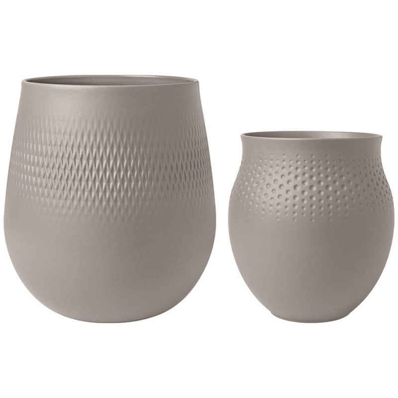 Villeroy & Boch Dekovase Manufacture Collier Vasen 18 cm & 23 cm 2er Set (2 Vasen, 2 St)