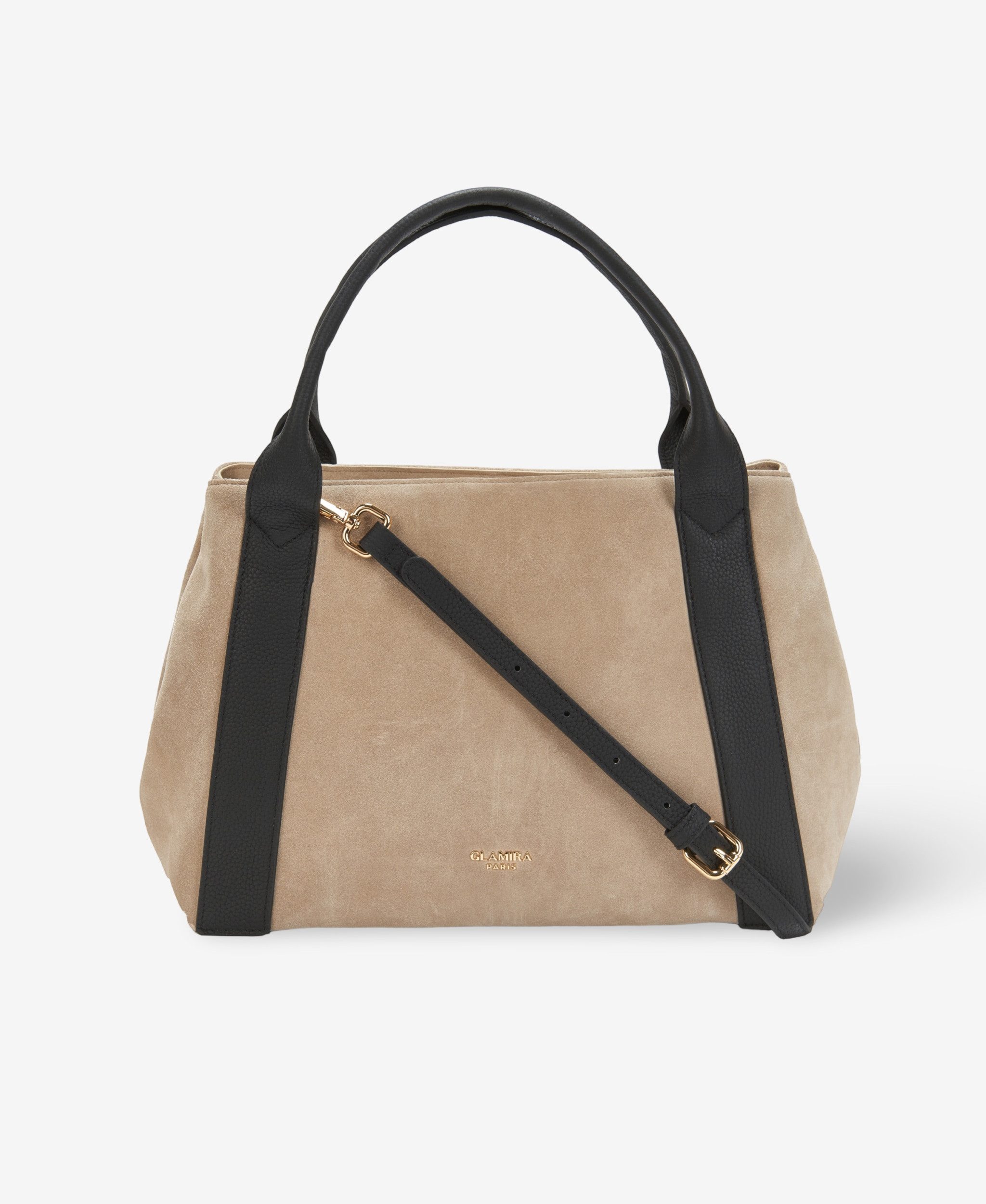 GLAMIRA Handtasche UrbanSphere Grau Handtasche mit Henkel (1-tlg), echt Leder