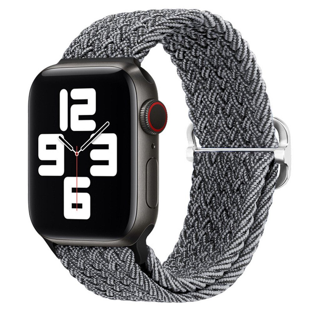 für iWatch Armband und Armband Stoff Sport Apple gray Uhrenarmband Geflochtenes XDeer für Watch elastisches 42/44/45mm, Band Loop Series 38/40/41mm 7 Nylon