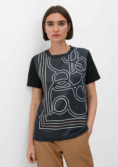 s.Oliver BLACK LABEL Kurzarmshirt T-Shirt im Fabricmix