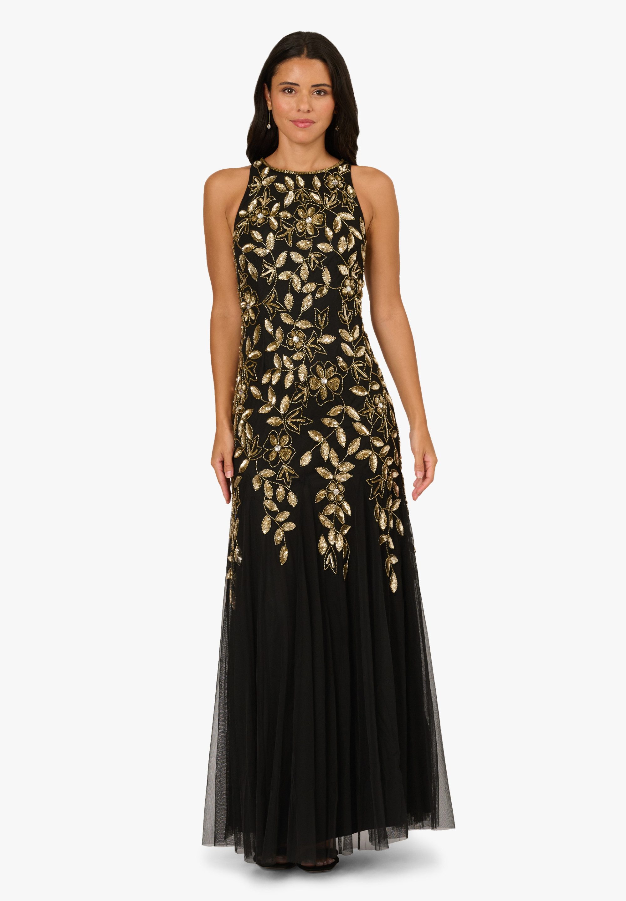 Adrianna Papell Abendkleid Halter Bead Godet günstig online kaufen