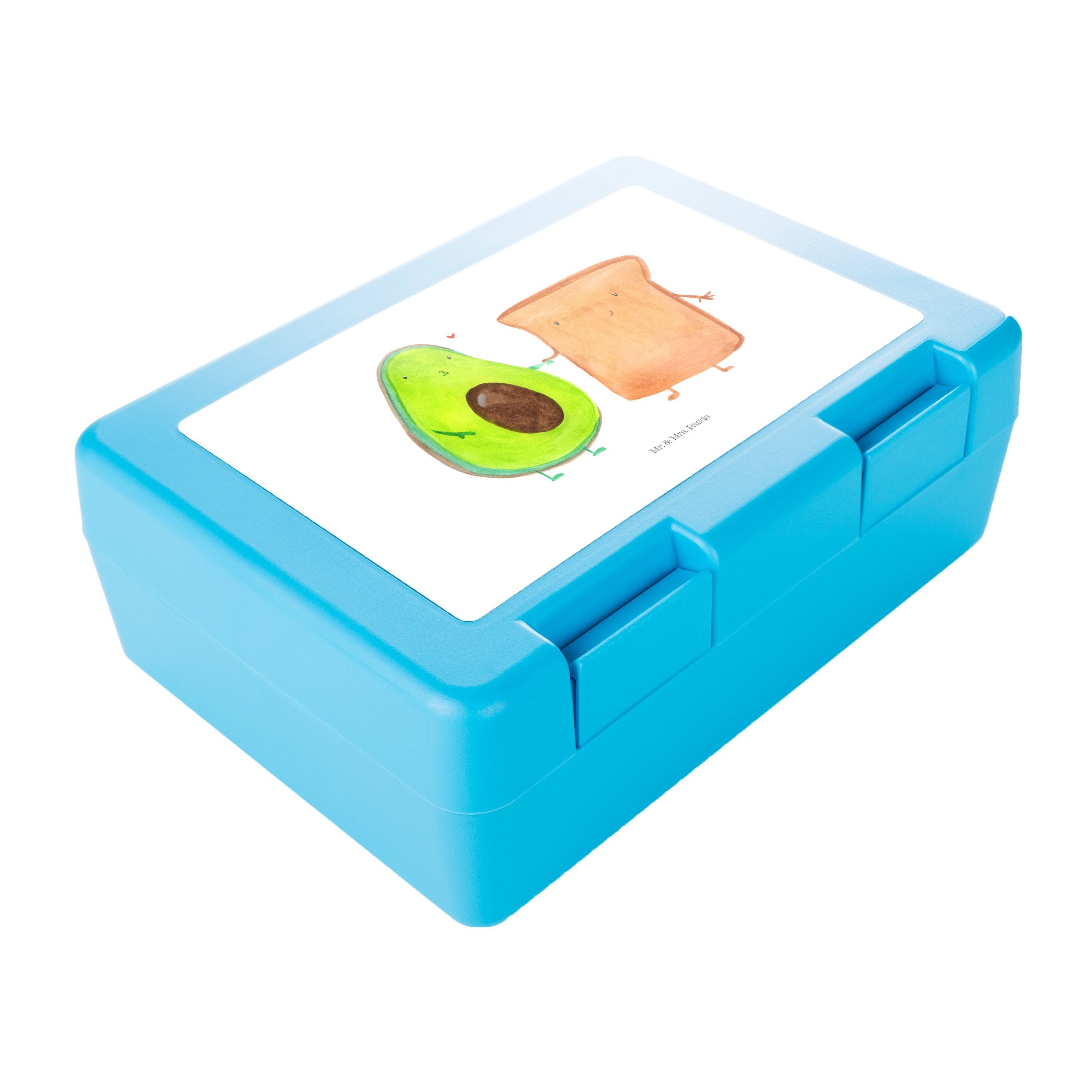 Lunch Avocado Snackbox, (1-tlg) Kunststoff, + Geschenk, Butterdose Panda Premium - Toast box, & - Mrs. Mr. Brotzeitbox, Weiß