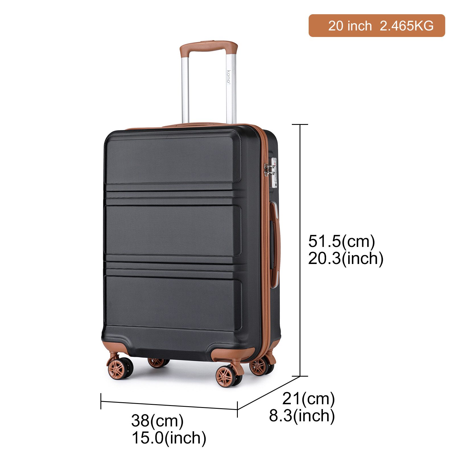KONO Kofferset 2-teiliges Set, Hartschalen-Koffer (52cm günstig online kaufen