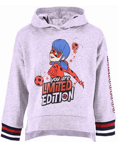 Miraculous - Ladybug Hoodie You are Limited Edition Mädchen Kapuzenpullover mit Glitzer und Schlitzen - Gr. 104 - 128 cm