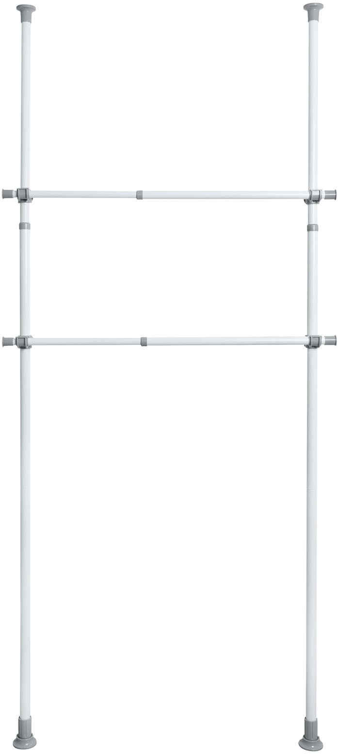 WENKO Kleiderstange Herkules (Set, 2 St), perfekt für den begehbaren Kleiderschrank, ausziehbar 75 -120 cm