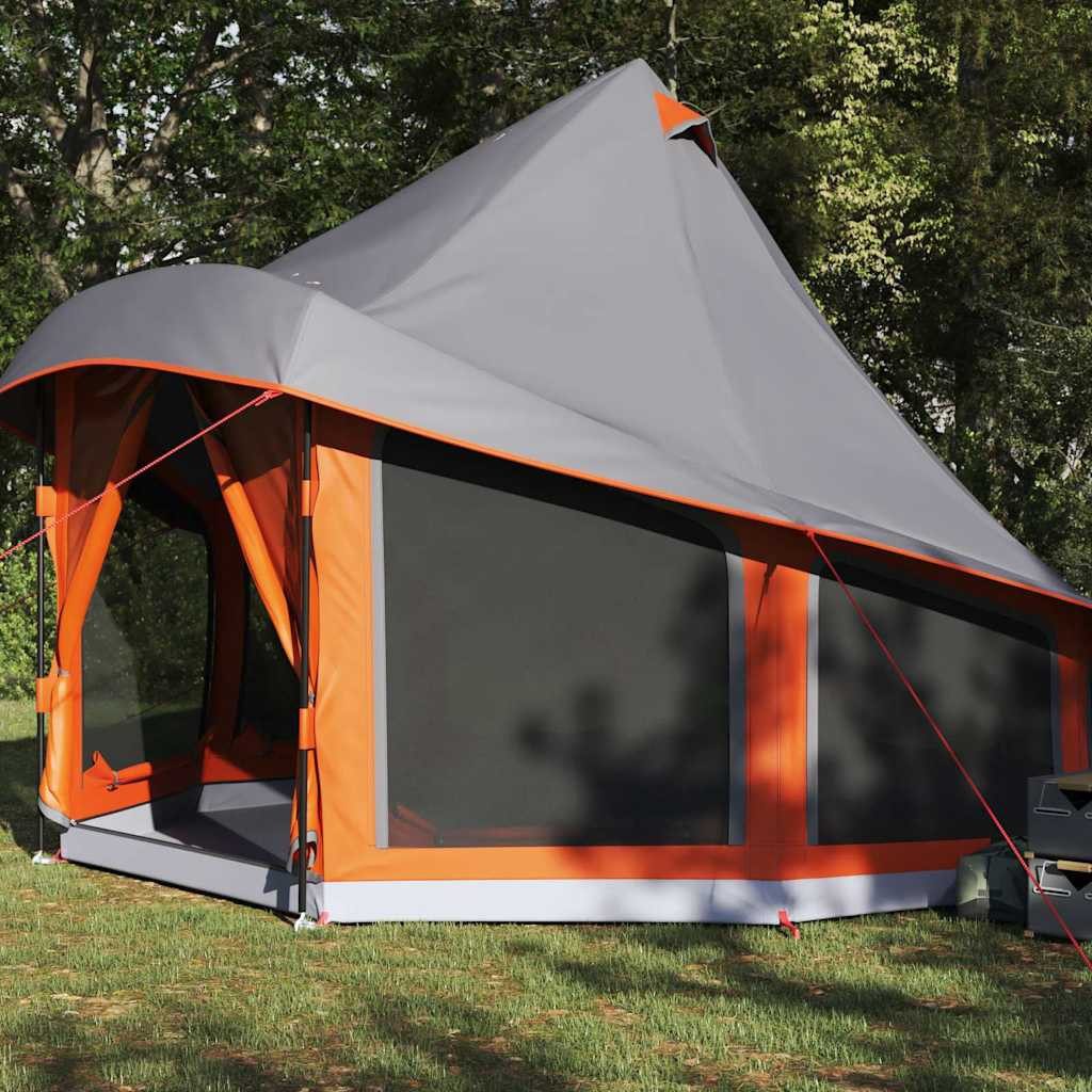 furnicato Faltzelt Familien-Tipi-Zelt 404x370x270 cm in Grau und Orange, (1 tlg)