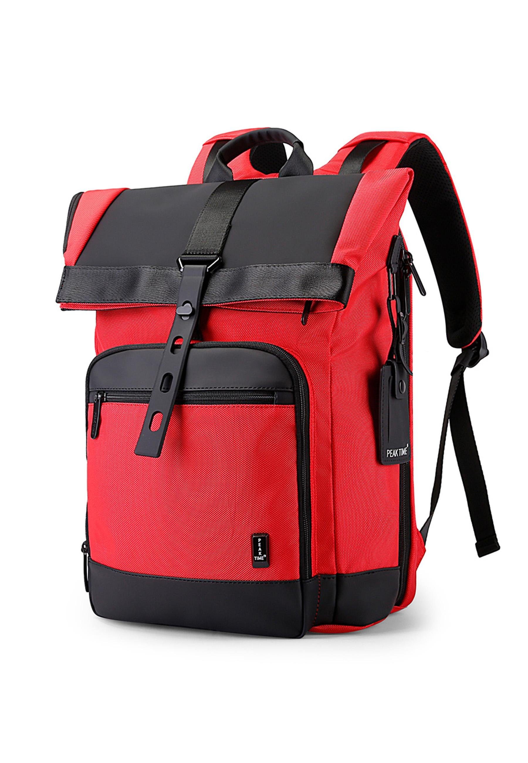 PEAK TIME Tagesrucksack PT-303, Cityrucksack mit Rolltop