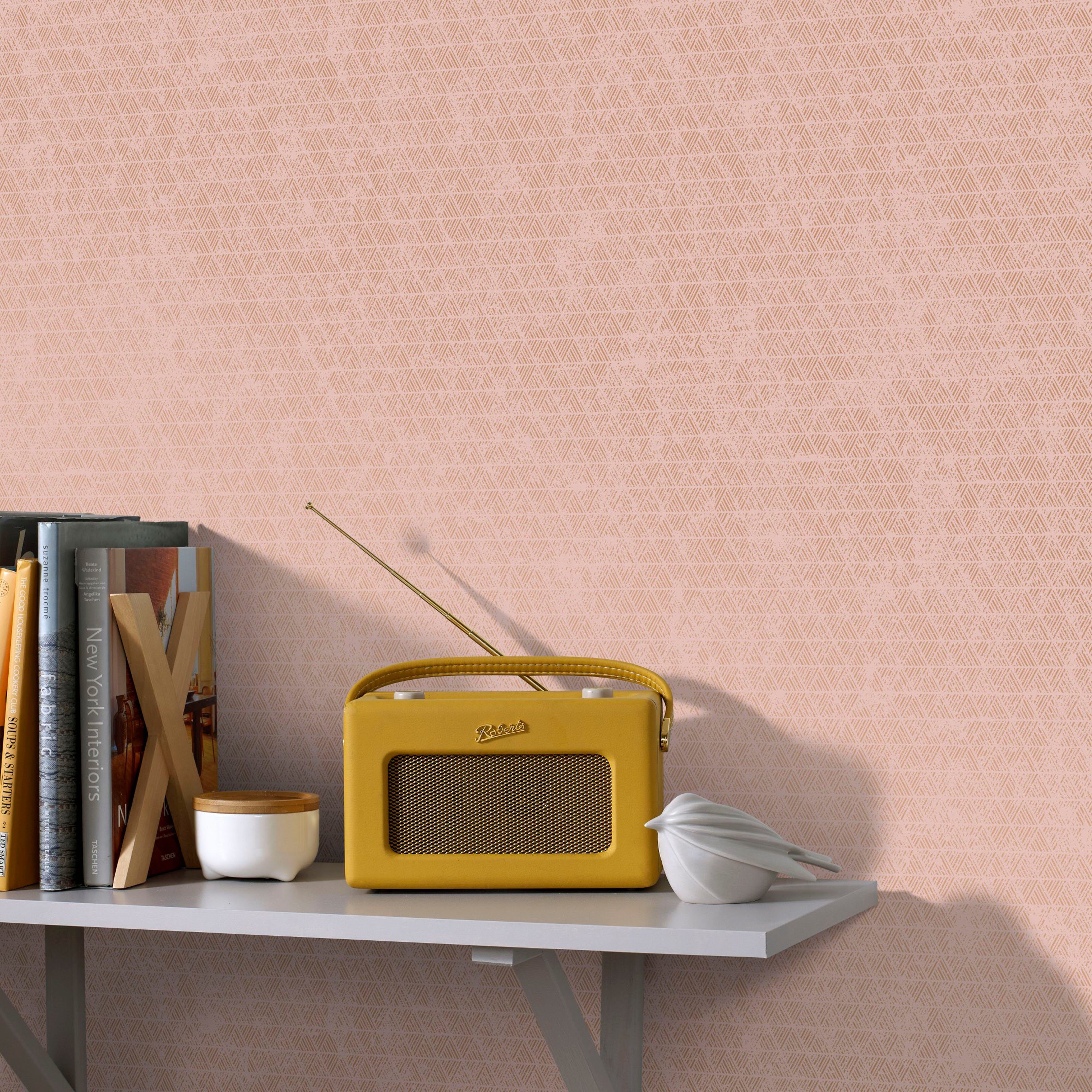 Superfresco Easy Vliestapete Luxus Geo, aufgeschäumt, geometrisch, (1 St), Rosa Gold - 10mx52cm