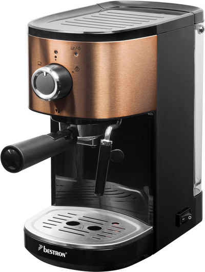 bestron Espressomaschine AES1000CO, für 2 Tassen, mit schwenkbarer Dampfdüse, 15 bar