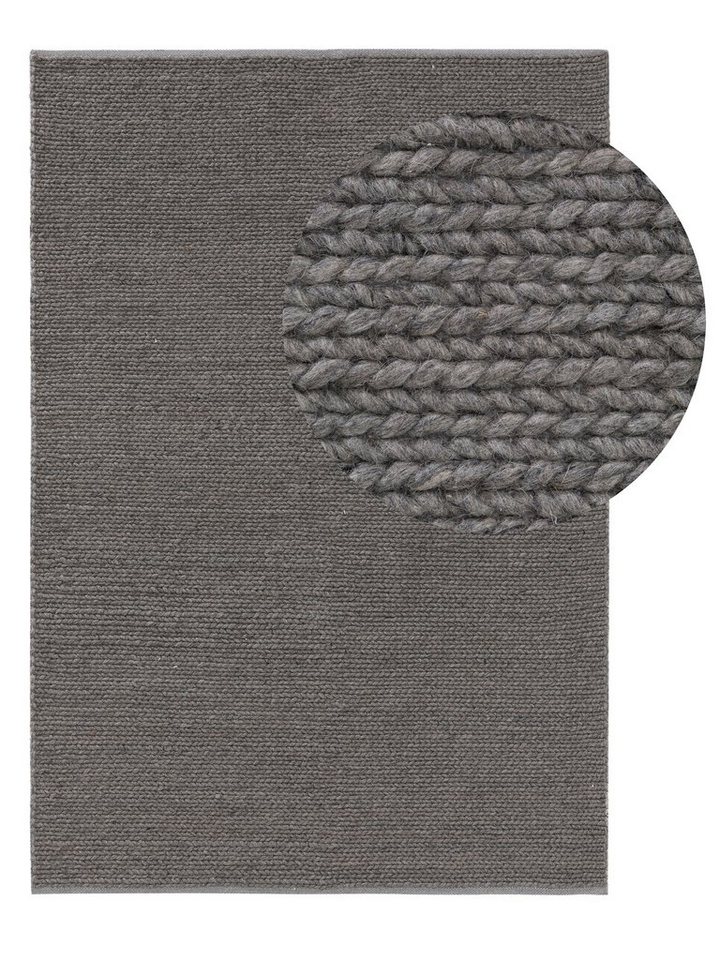 Wollteppich Uno, benuta, rechteckig, Höhe: 5 mm, Kunstfaser, Berber,  Ethno-Style, Wohnzimmer