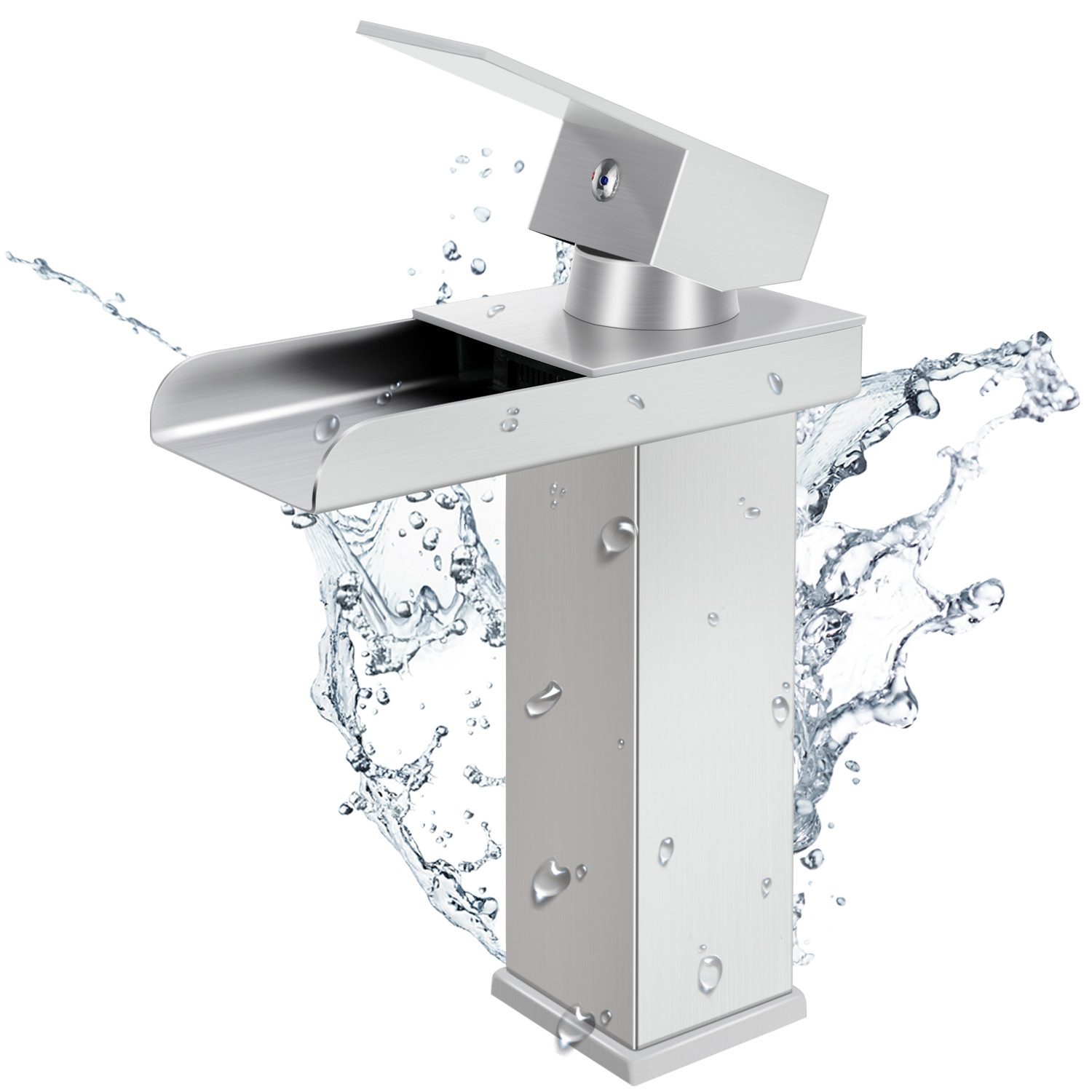 Eumaty Waschtischarmatur Badarmatur Wasserhahn Bad Wasserfall günstig online kaufen