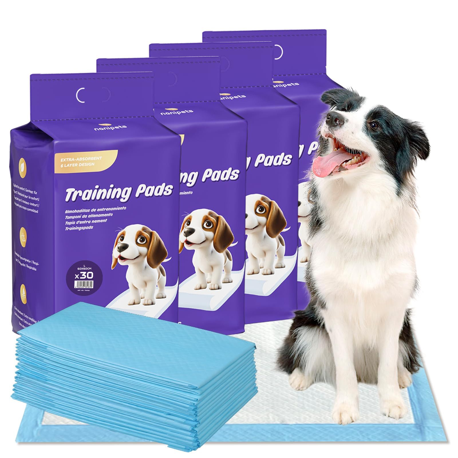 NANIPETS Hundematte Trainingspad für Hunde Welpenunterlagen, Superabsorbierendes & Auslaufsichere Wickelunterlagen