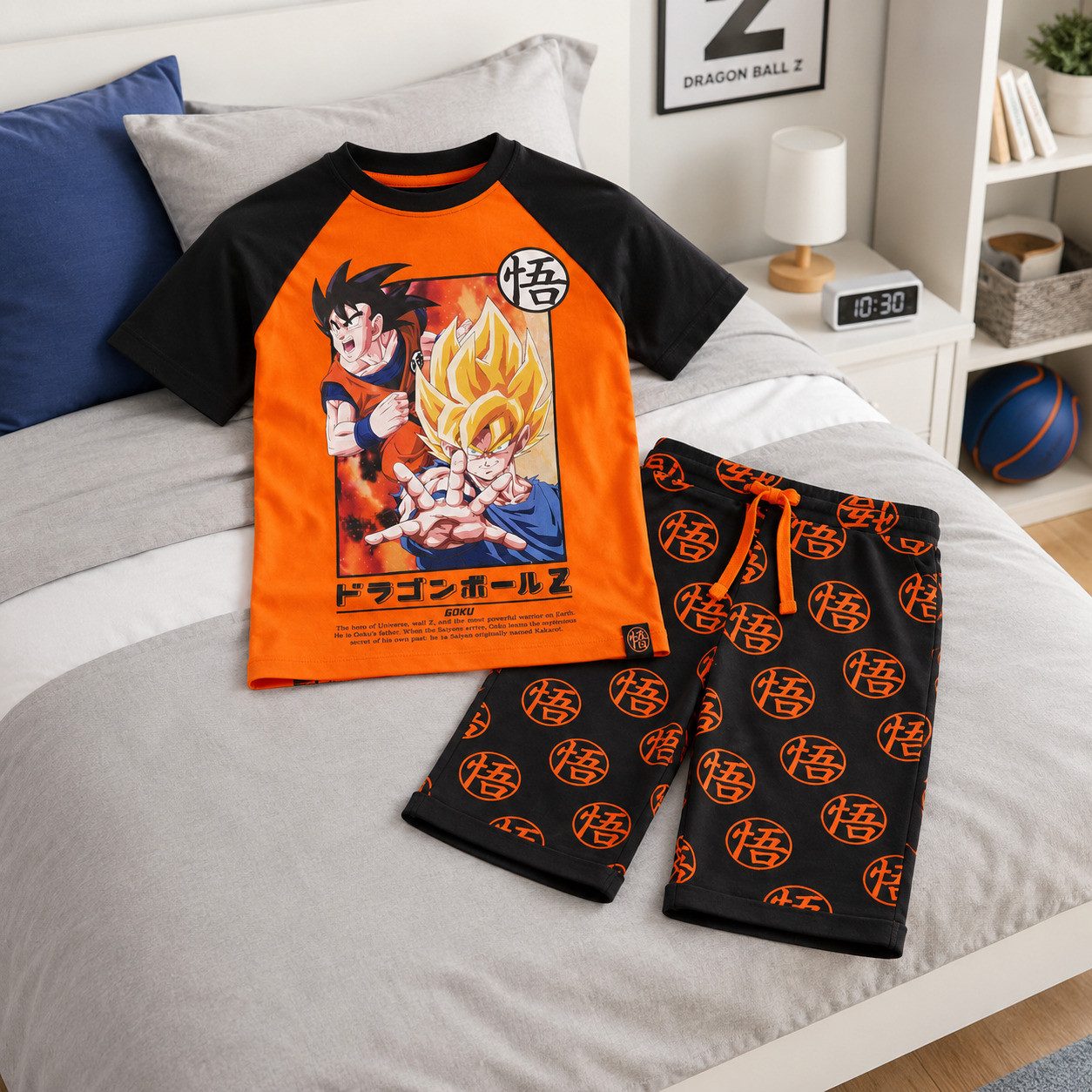 Dragonball Schlafanzug Dragon Ball Z Goku Jungen Sommerset – T-Shirt & Shorts Gr. 146 100% Baumwolle
