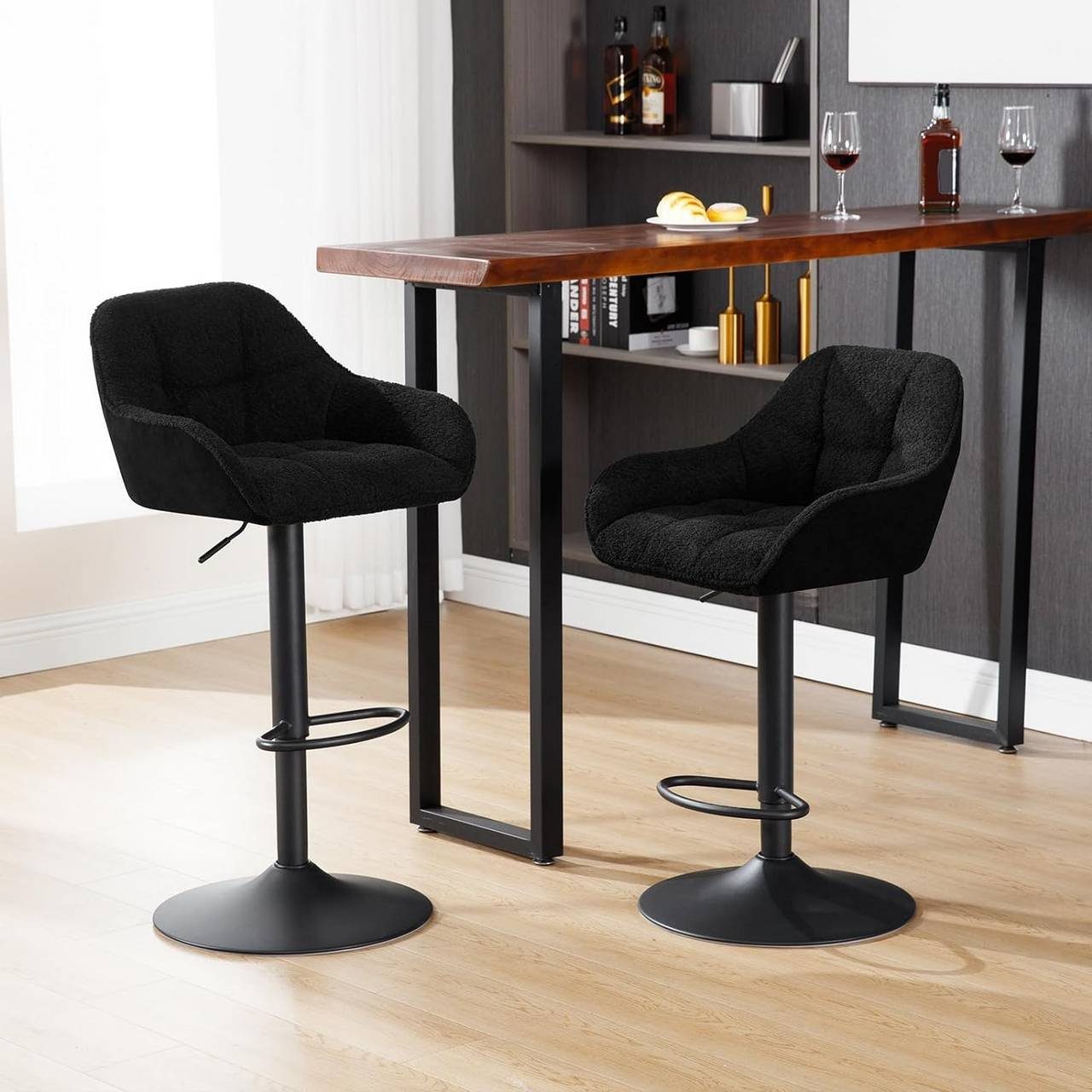 Woltu Barhocker (1 St), höhenverstellbar drehbar, Chenille Cord Metall günstig online kaufen
