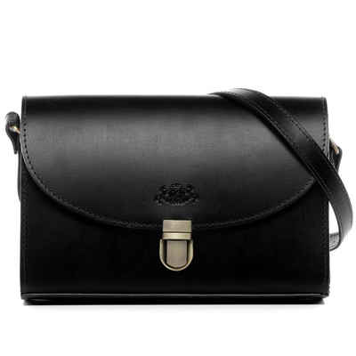 SID & VAIN Schultertasche Leder Umhängetasche Damen ADELE, Crossbody Bag Echtleder für Damen, Handtasche mit Schultergurt schwarz