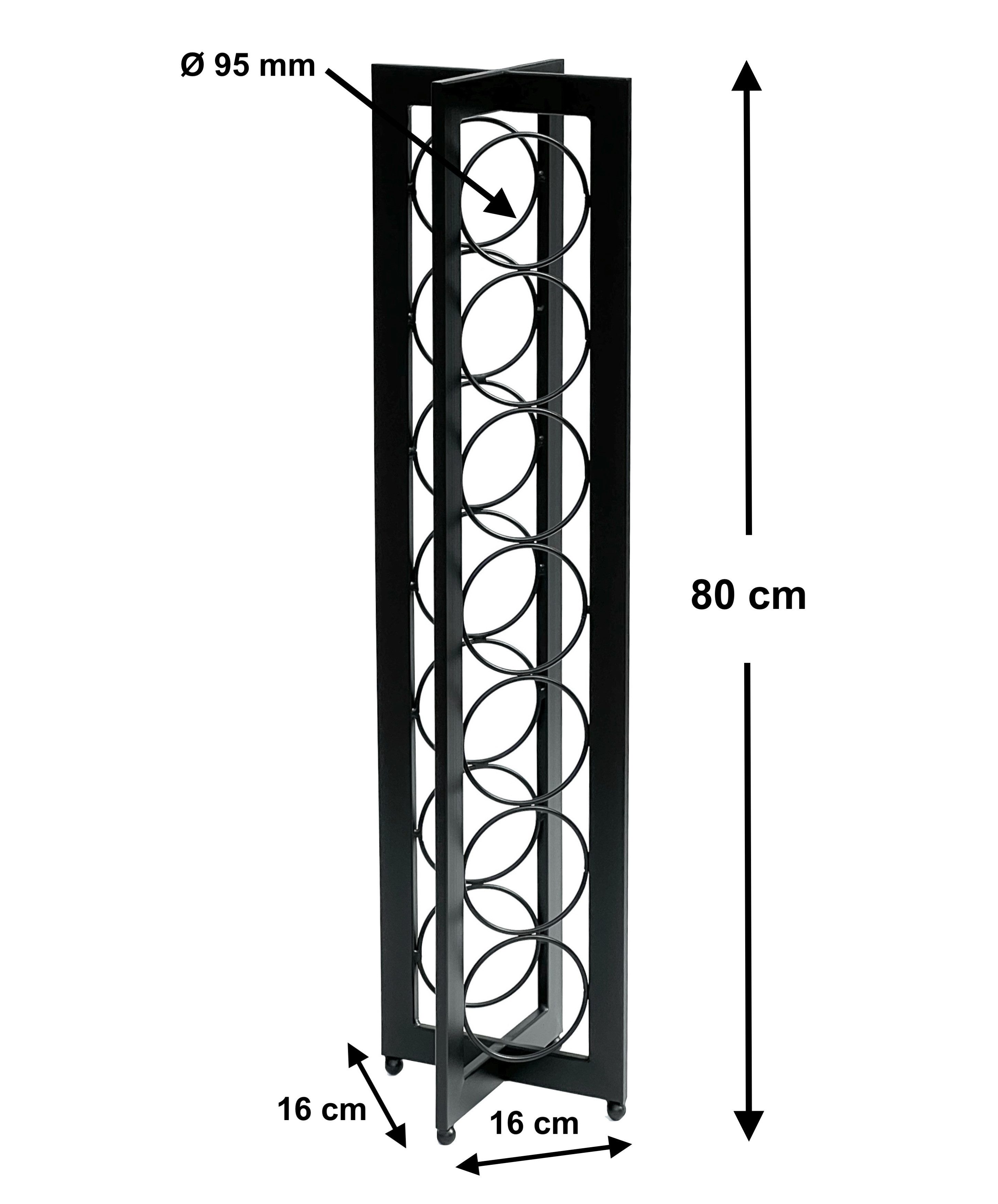 DanDiBo Weinregal Design Metall Schwarz Stehend 96323 X 80 cm Flaschenregal, Flaschenständer Wein Flaschenhalter Regal