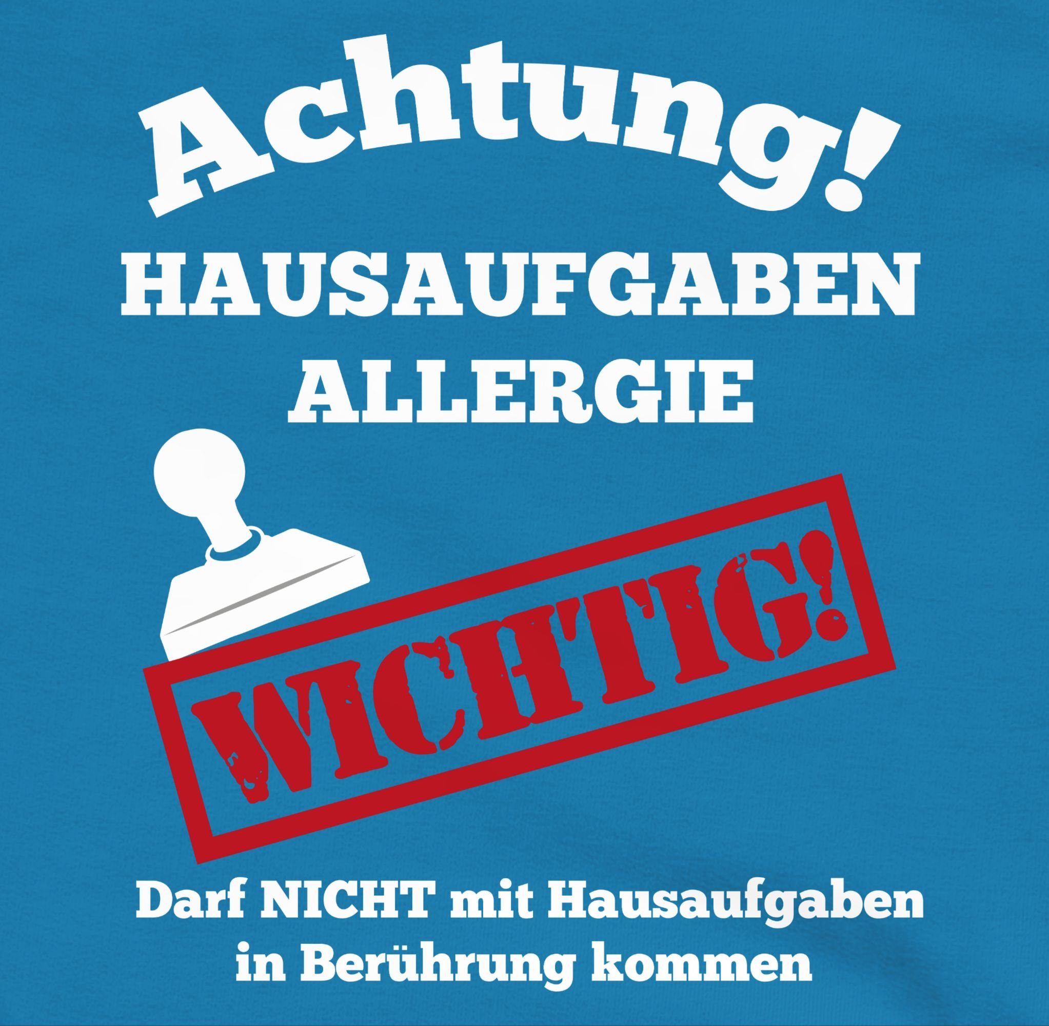 Hoodie 2 Mädchen Einschulung Achtung Hausaufgaben Himmelblau Shirtracer Allergie