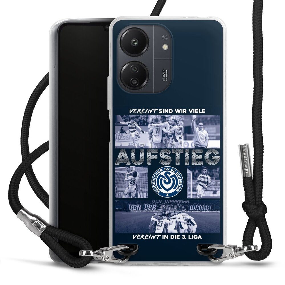 DeinDesign Handyhülle MSV Duisburg Aufstieg Offizielles Lizenzprodukt, Xiaomi Redmi 13C 4G Handykette Hülle mit Band Case zum Umhängen