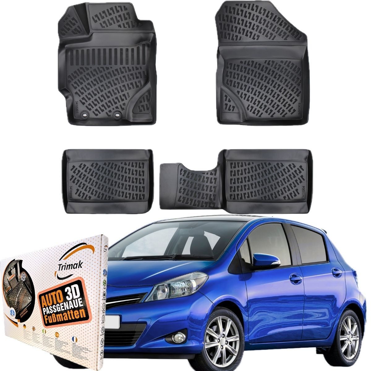 Passform-Fußmatten Oder Kofferraumwanne Oder Set für Toyota Yaris