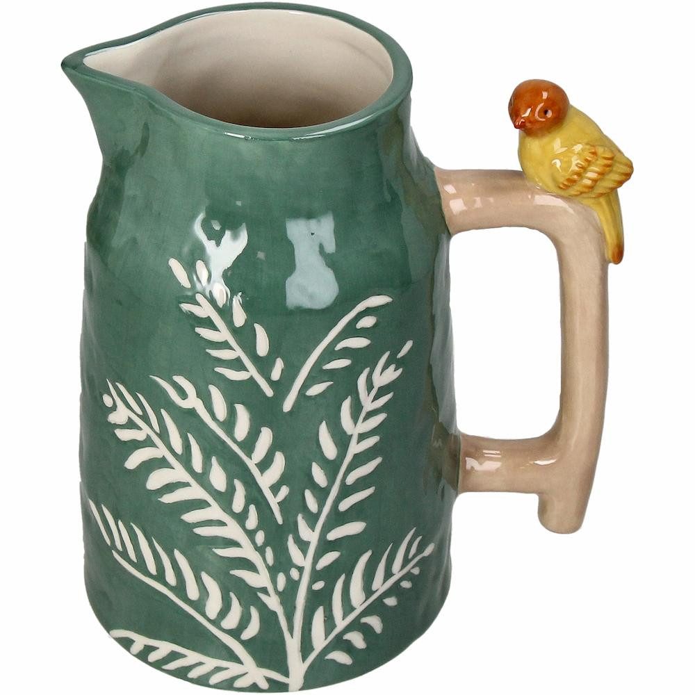 Kersten BV Dekovase Vase "Vogel" - Natur Grün (1 St), 20,6 x 18,5 x 13,2 cm