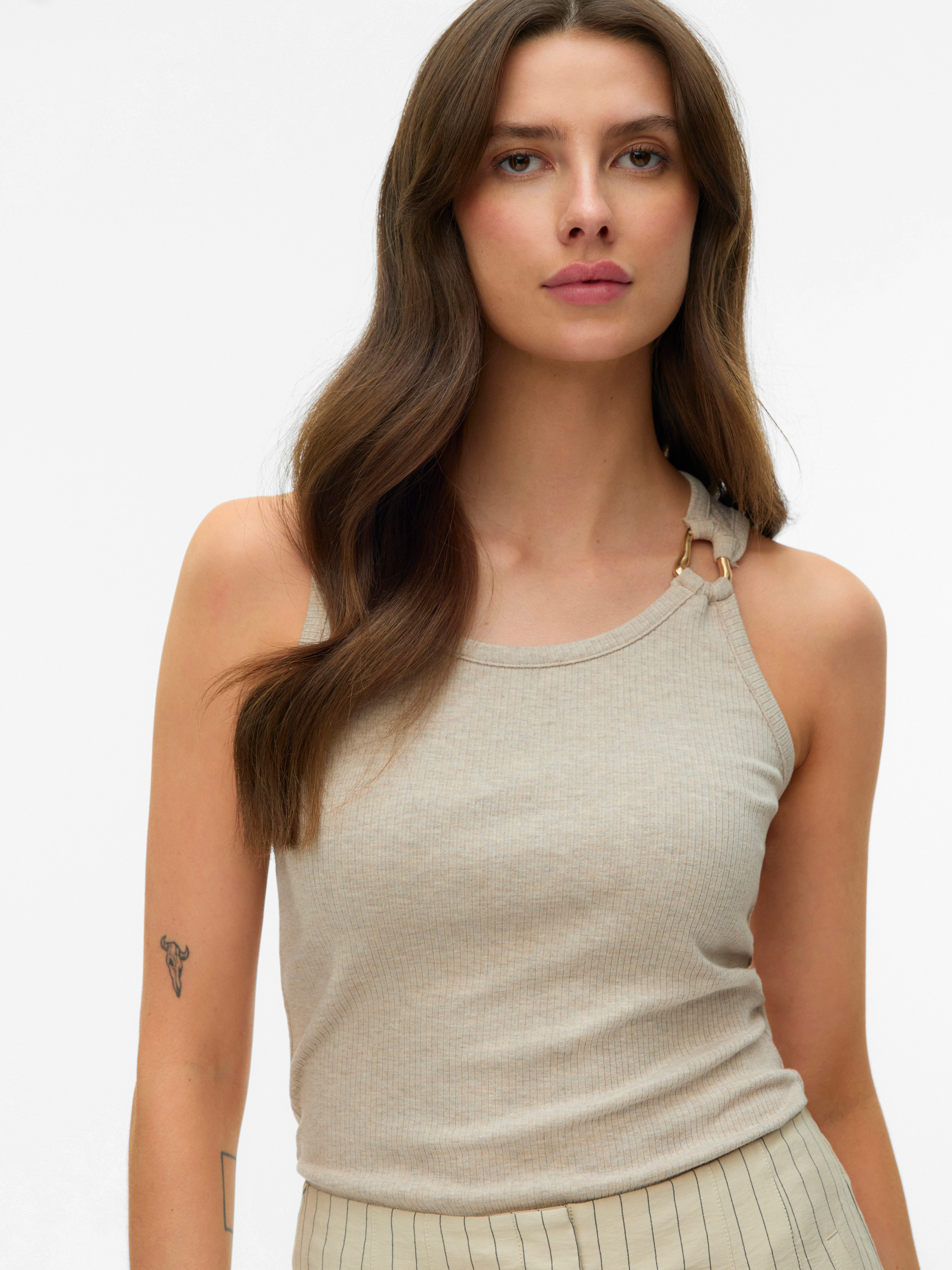 Vero Moda Tanktop VMKIKI S/L O-NECK TOP JRS BTQ Viskosemischung, regular fit