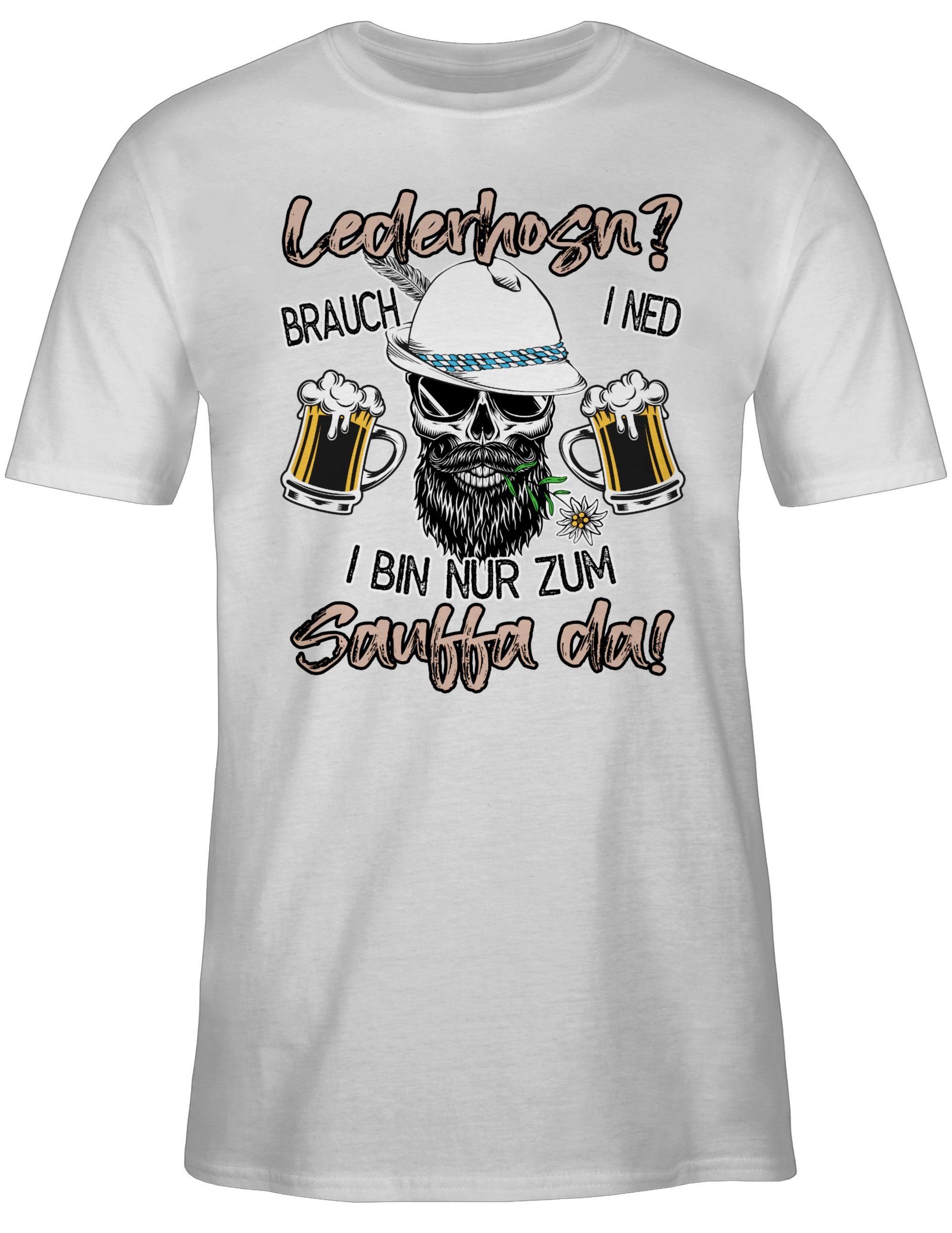 Mode Oktoberfest Spruch Herren für Lausbua Trinken T-Shirt Weiß Bayrisch 02 Lederhose Shirtracer Party