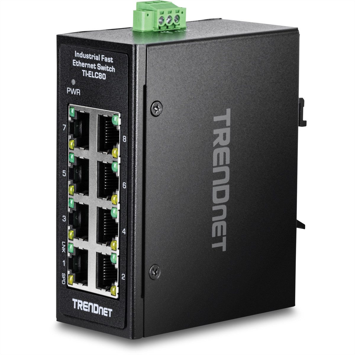 TI-ELC80 8-Port Ethernet Mini Switch Industrial DIN-Rail Netzwerk-Switch