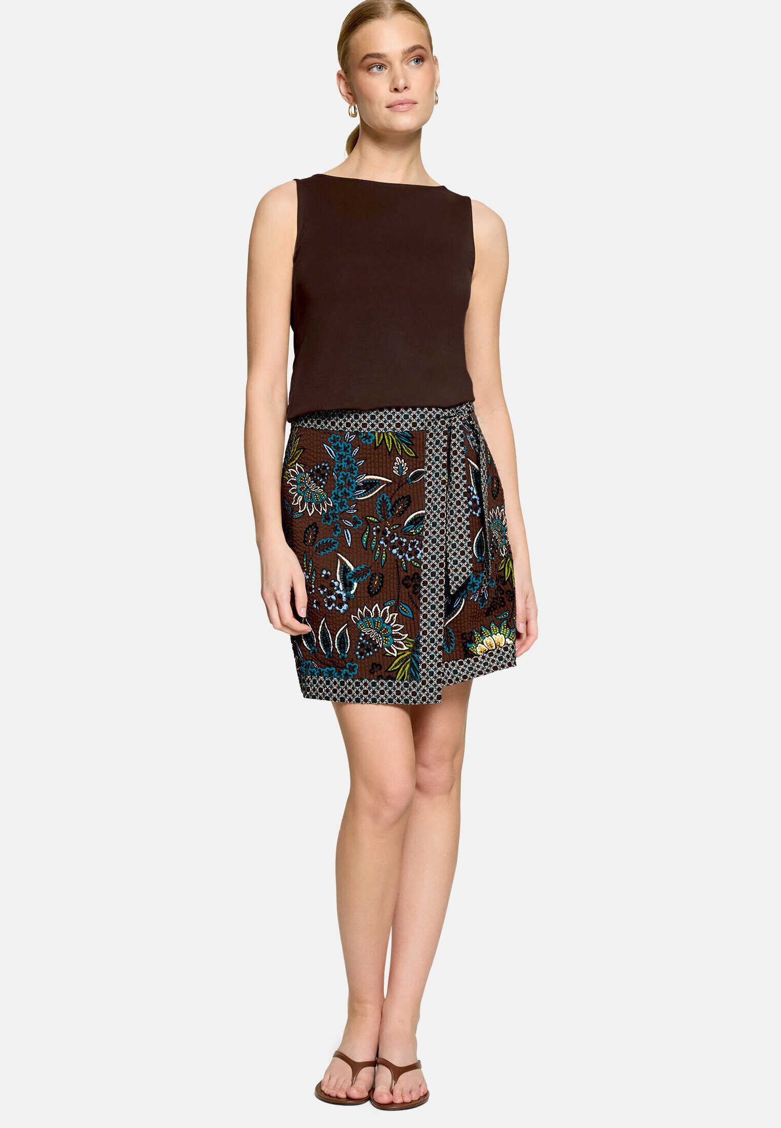 Zero Minirock Damen mit Print. Wickel-Design