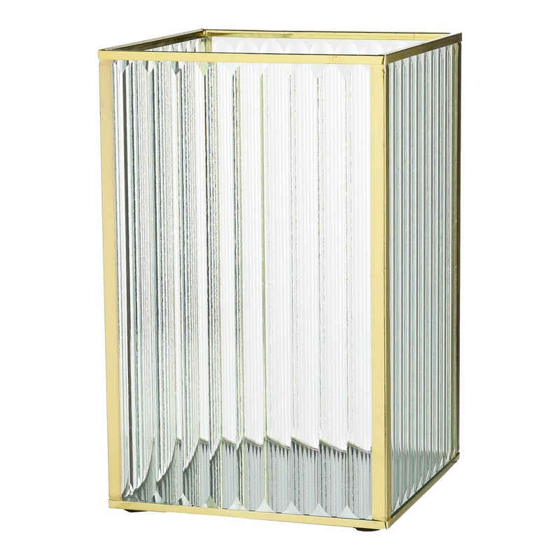Depot Windlicht Windlicht Line (Packung, 1 Stück Windlicht), aus Glas, Metall, B 12 Zentimeter, H 19 Zentimeter, T 12 Zentimeter