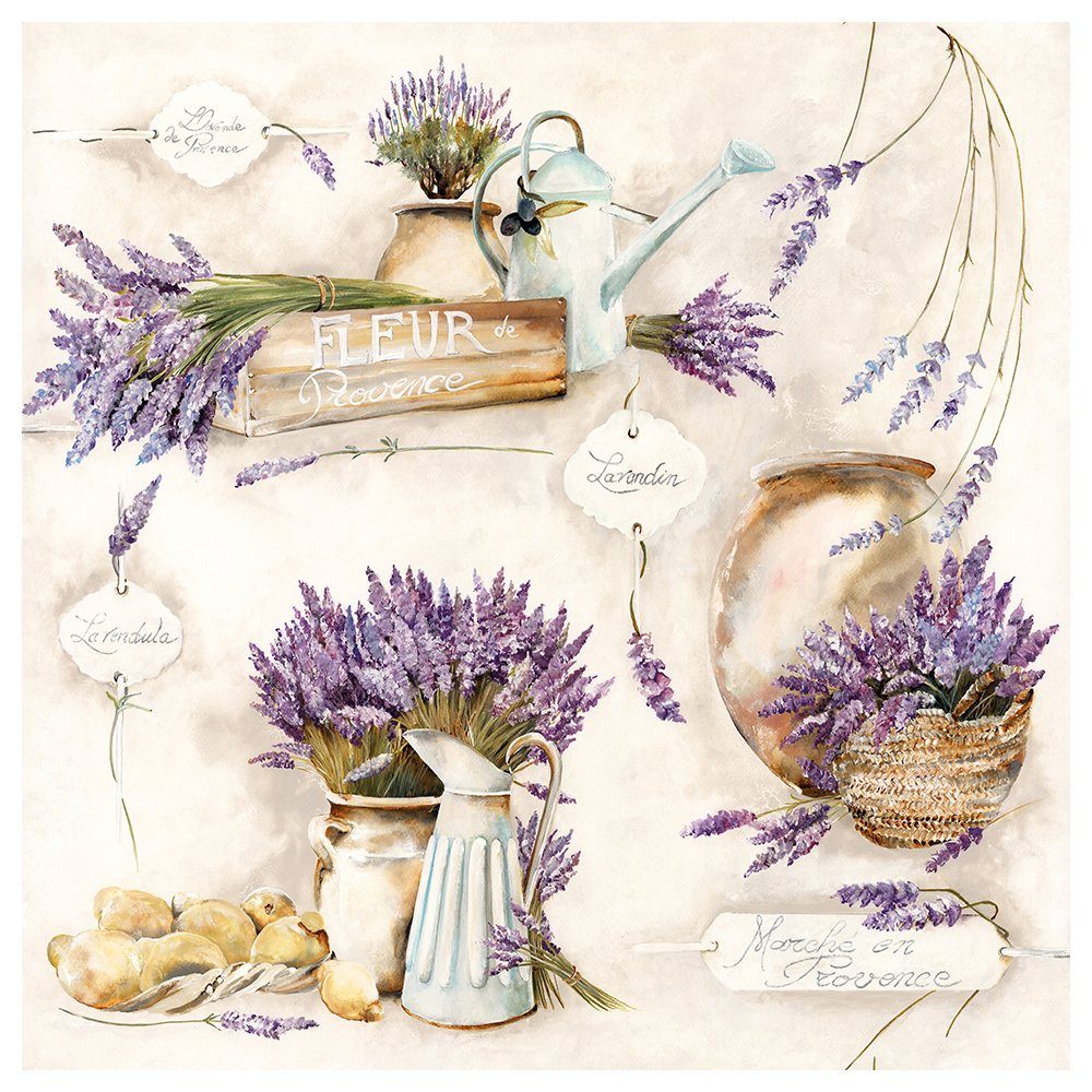 Ambiente Papierserviette Fleur de Provence, (20 St), 33 cm x 33 cm