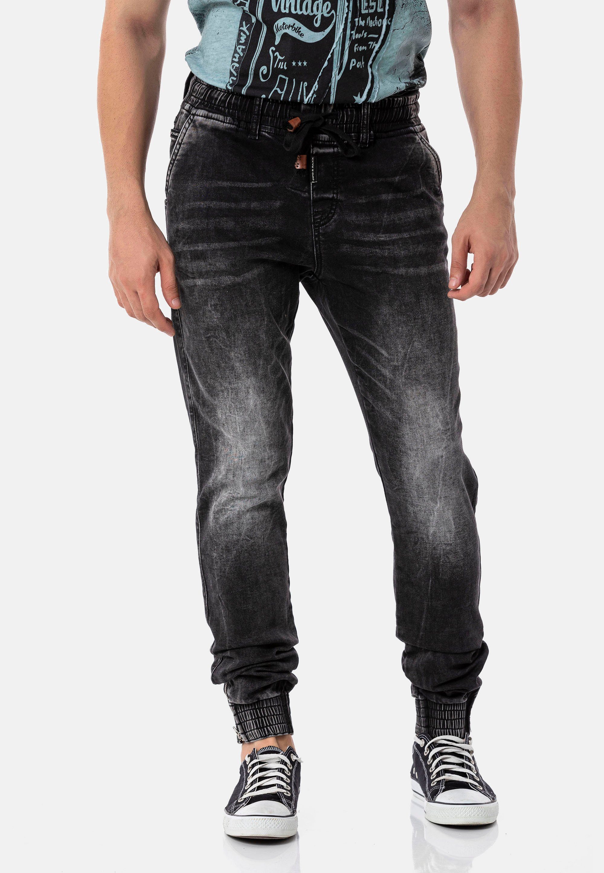 Dehnbund mit Bequeme komfortablem schwarz Baxx Cipo Jeans &