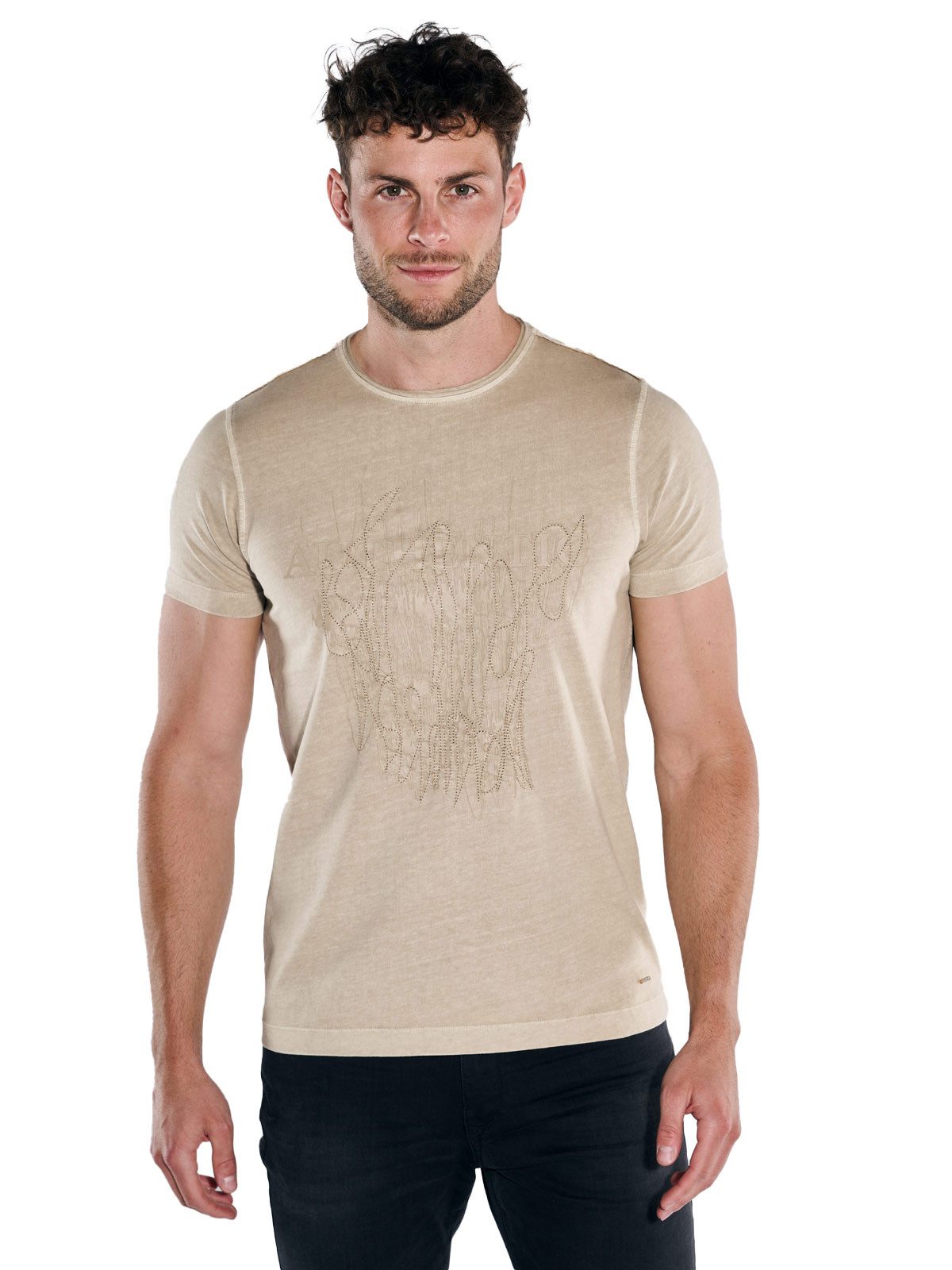 emilio adani T-Shirt emilio adani Herren T-Shirt uni, Braunbeige