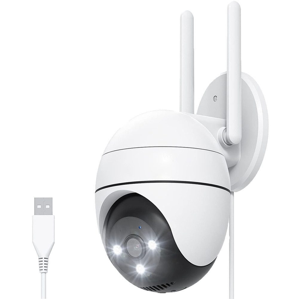 Topcony Überwachungskamera 5G/2,4GHz Überwachungskamera Aussen 2K 5MP WLAN Kamera Überwachung (Aussen, Außenbereich, Outdoor, außen, 355°/120° PTZ, 24/7 Aufnahme,Nachtsicht in Farbe,Cloud-Speicher, 1-tlg., WiFi PTZ IP Kamera Outdoor Mit Mensch Bewegungsmelder, 2-Wege-Audio,Multi-User-Sharing, Automatische Verfolgung)